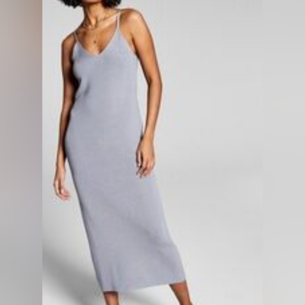 Freshman‎ Gray Knit Midi Dress